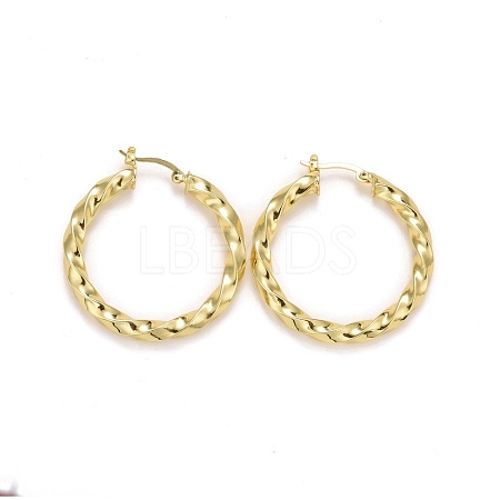 Rack Plating Brass Hoop Earrings EJEW-F278-05G-1