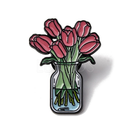 Tulip Flower Enamel Pins JEWB-P050-03C-EB-1