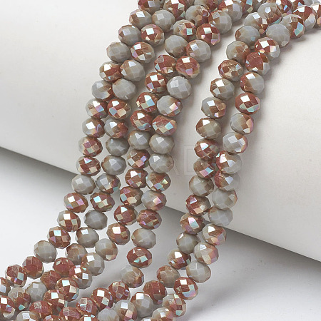 Electroplate Opaque Solid Color Glass Beads Strands EGLA-A034-P4mm-J02-1