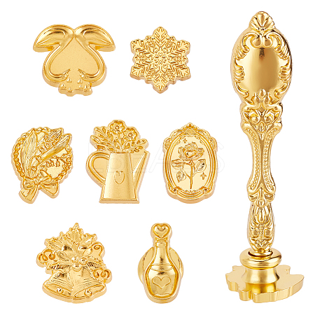 7Pcs 7 Styles Zinc Alloy Stamp Head AJEW-CP0008-57-1