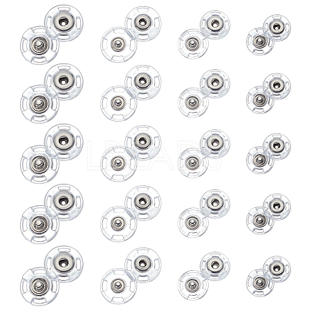 40Pcs 4 Styls Acrylic & Stainless Steel Snap Buttons BUTT-FG0001-48-1