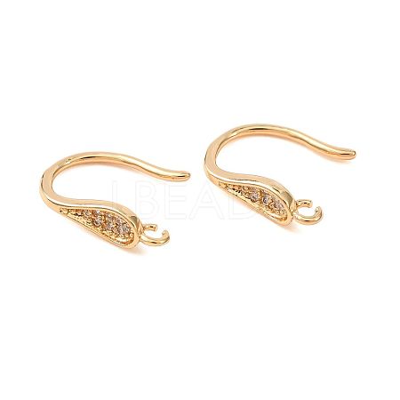 Brass Micro Pave Cubic Zirconia Earring Hooks KK-CBA8EB2-10G-1
