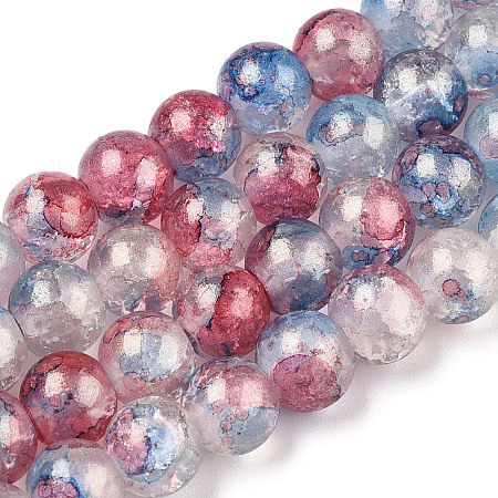 Baking Painted Crackle Glass Bead Strands DGLA-R053-05H-1
