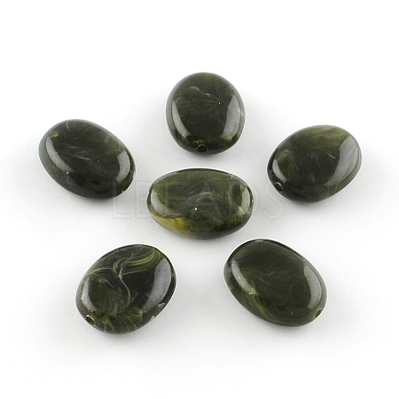 Oval Imitation Gemstone Acrylic Beads X-OACR-R047-08-1