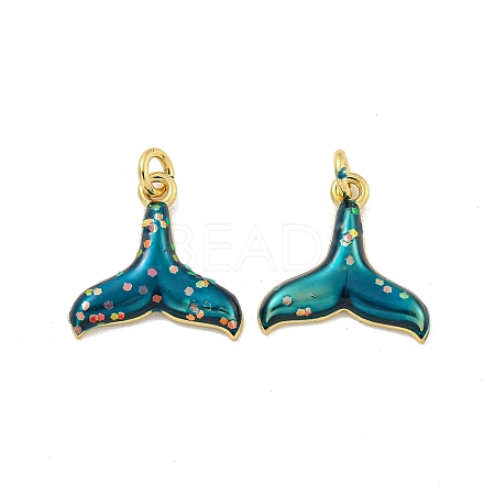 Rack Plated Brass Enamel Charms KK-P270-07G-1