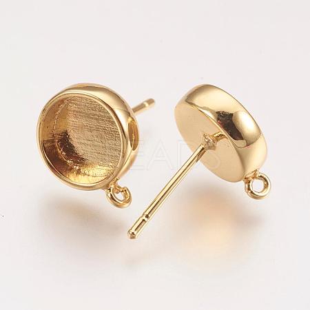 Brass Ear Stud Findings KK-P146-09G-8mm-1