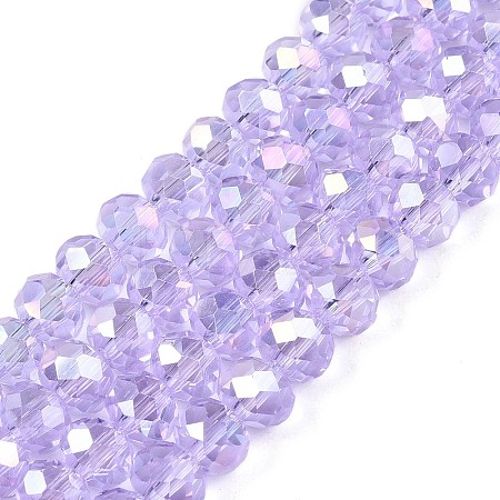 Electroplate Glass Beads Strands X-EGLA-A044-T6mm-B17-1