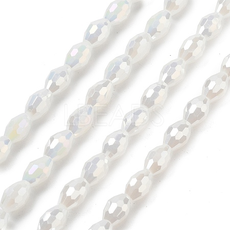 Electroplate Glass Beads Strands EGLA-A037-J6x8mm-B01-1