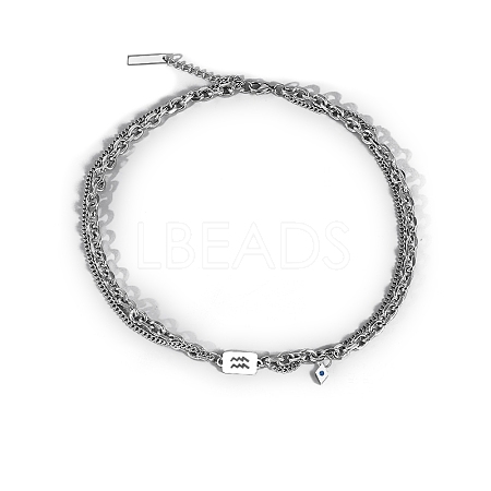 Men's Constellation Titanium Steel Necklace PW-WG28588-06-1