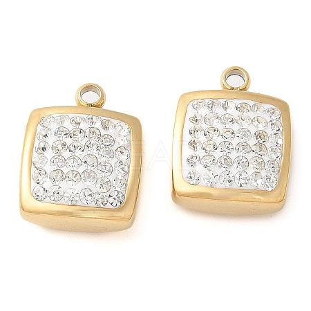 Polymer Clay Rhinestone Charms STAS-Q345-30G-1