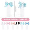 24Pcs 6 Colors Polyester Bowknot & Transparent Acrylic Bookmarks AJEW-FH00038-2