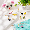 Horse Alloy Enamel Pendant Stitch Markers HJEW-AB00364-5