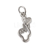 Rack Plating Brass & Clear Cubic Zirconia Pendants KK-S372-11P-1