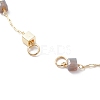 Handmade Brass Cube Beaded Link Chain Bracelet Making AJEW-JB01150-40-2