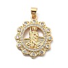 Rack Plating Brass with Cubic Zirconia Pendants KK-Q017-06A-G-1