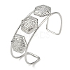 Non-Tarnish 304 Stainless Steel Wide Textured Open Cuff Bangles BJEW-Q348-05P-02-1