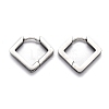Tarnish Resistant 304 Stainless Steel Rhombus Huggie Hoop Earrings STAS-H156-08P-2