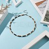 Natural Tiger Eye & Pearl & Crystal Rhinestone Beaded Necklace for Women NJEW-JN04209-03-2