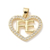 Brass Micro Pave Clear Cubic Zirconia Pendants KK-L268-019G-03-1