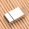 Tarnish Resistant Smooth Surface 304 Stainless Steel Rectangle Magnetic Clasps with Glue-in Ends STAS-I045-05B-2