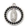 304 Stainless Steel & Rhinestone Pendants STAS-G371-09C-02P-1