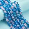 1Strand Two Tone Transparent Crackle Glass Round Beads Strands X-CCG-Q001-10mm-19-6