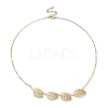 Hollow Leaf Brass Pendant Necklaces NJEW-TA00135-4