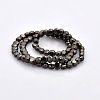 Full Black Plated Glass Faceted Flat Round Beads Strands EGLA-A033-4mm-FP03-2