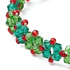 Christmas Handmade Glass Seed Beads Link Bracelets for Women BJEW-MZ00123-3