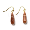 Ion Plating(IP) Natural Sunstone Dangle Earring EJEW-C084-01G-07-1