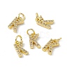 Real 18K Gold Plated Brass Micro Pave Clear Cubic Zirconia Charms KK-E068-VB452-K-4