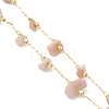 Natural Sunstone Chip Handmade Link Chain Necklaces NJEW-JN05811-03-5