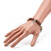 Reiki Natural Amazonite & Wenge Wood Beads Stretch Bracelet BJEW-JB06896-01-3