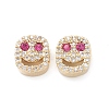 Brass Micro Pave Cubic Zirconia Beads KK-M241-01O-2