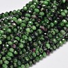 Faceted Rondelle Grade AA Natural Ruby in Zoisite Bead Strands G-F289-38C-1