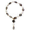 Alloy Resin Imitation Pearl Nuggets Lariat Necklaces for Women WG2BD40-01-1