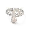 Brass Letter Open Cuff Rings for Women RJEW-G313-01P-P-2