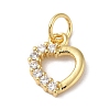 Rack Plating Brass & Clear Cubic Zirconia Pendants KK-L216-013G-1