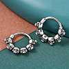 Skull 316 Surgical Stainless Steel Hoop Earrings EJEW-G416-32AS-1