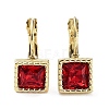Glass Square Leverback Earrings EJEW-P245-03G-2