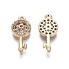 Brass Micro Pave Clear Cubic Zirconia Charms KK-Q764-012-2