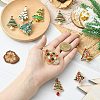 9Pcs 9 Styles Christmas Tree Enamel Pins JEWB-CJ0003-28-4