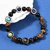 Natural & Synthetic Mixed Gemstone Beaded Stretch Bracelets for Women Men BJEW-Q031-01A-1