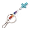 Dyed Synthetic Turquoise Cross Keychain KEYC-JKC01041-4