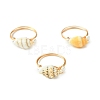 Natural Sea Shell Finger Rings RJEW-TA00168-2