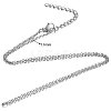 304 Stainless Steel Cable Chain Necklace STAS-T040-PJ204-60-3
