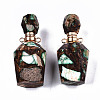 Assembled Synthetic Bronzite and Imperial Jasper Openable Perfume Bottle Pendants G-S366-058C-2