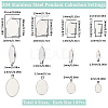 SUNNYCLUE 40Pcs 4 Styles 304 Stainless Steel Pendant Cabochon Settings STAS-SC0006-18-2