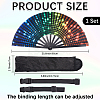 Glitter Plastic & Oxford Cloth Fan with Fan Bags AJEW-WH20022-89B-2