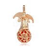 Golden Plated Brass Hollow Round Cage Pendants KK-J249-09G-1